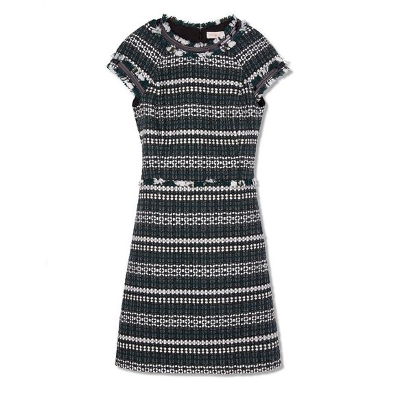 Tory Burch Norfolk Horseback Tweed A-Line Dress - Picture 2 of 16